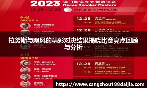 拉努斯与飓风的精彩对决结果揭晓比赛亮点回顾与分析